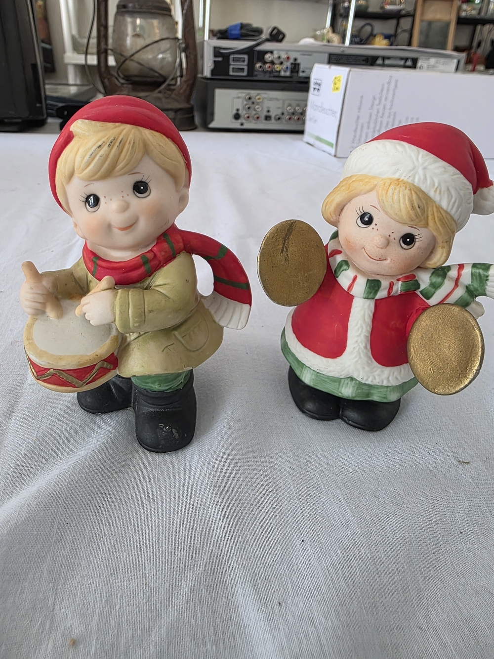 Vintage Home Interiors Christmas Music Boy and Girl Set